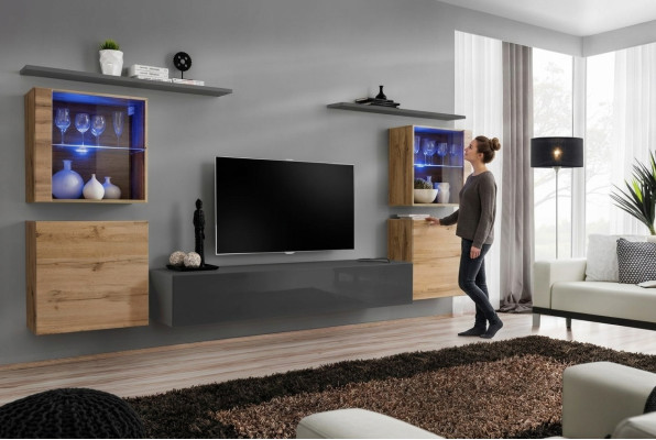 Woonkamerset, ontwerper hoogglans woonwand, volledig woonkamer dressoir.