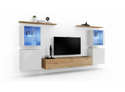 Volledige bruine tv-standaard set van 4 stuks designer woonkamermeubilair, wandrekken meubels