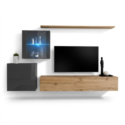 TV-standaard Luxe Designer Woonkamer Wandplank Hout Modern Interieur
