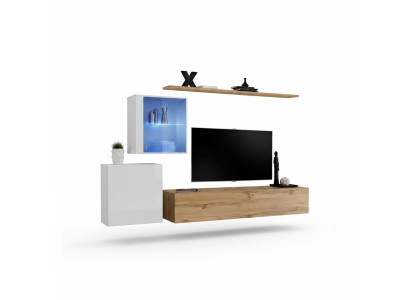 Wandmeubel 260 cm Luxe Wandkast Woonkamer meubels Planken Inrichting Modern