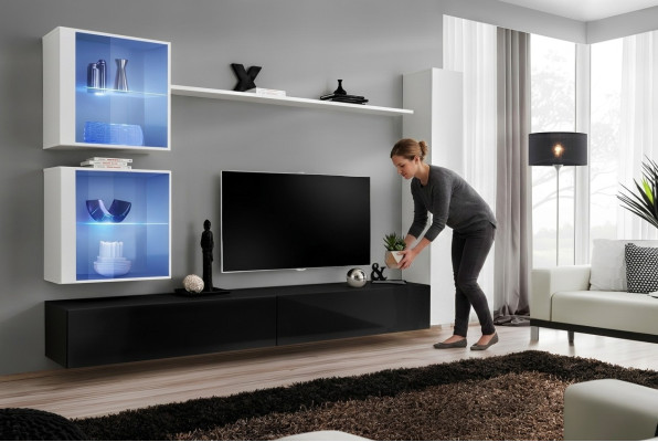 Woonkamer set Wit wandkast Compleet tv-meubel wandrek Woonkamer meubels