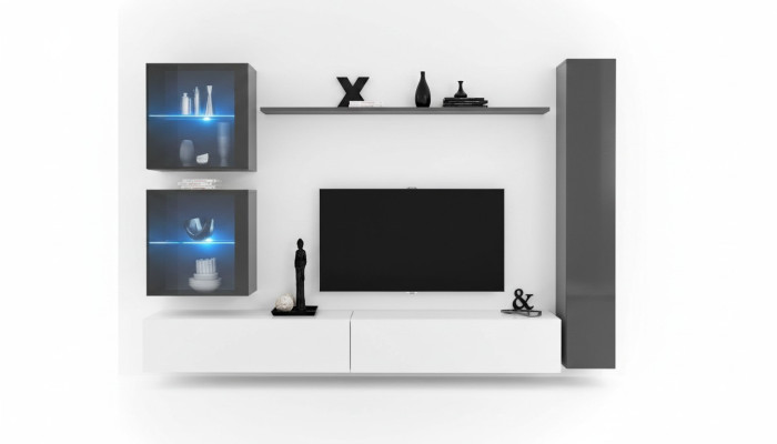 Ontwerper wandmeubel moderne tv-standaard woonmeubels grijs inrichting dressoir