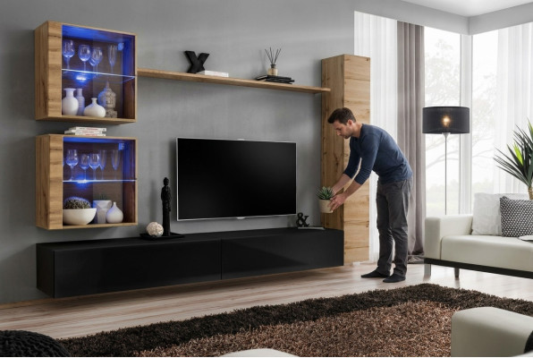 Ontwerper woonkamermeubels wandkast woonwanden plank tv-standaard set 6-delig.