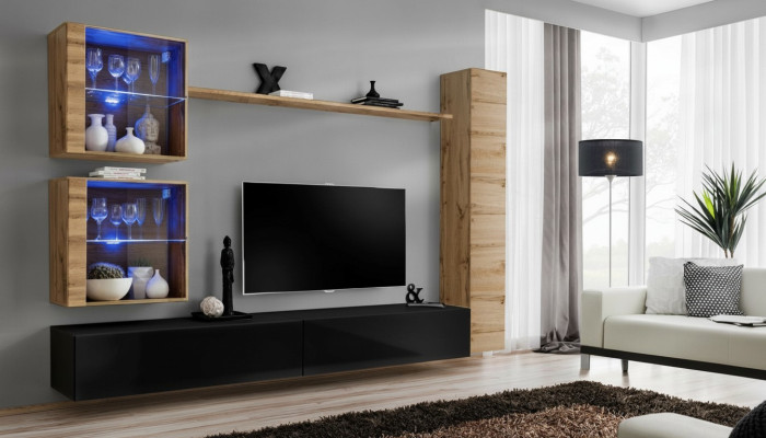 Ontwerper woonkamermeubels wandkast woonwanden plank tv-standaard set 6-delig.