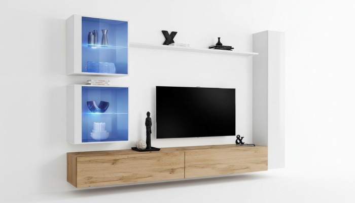 Woonkamer Compleet Woonwand Set 6-delig. Designer Luxe Inrichting Wandkast