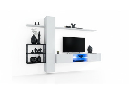 Wandmeubels Inrichting 270 cm Witte wandkast Wandplanken Inrichting