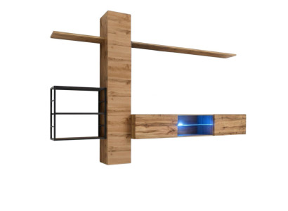 Luxe wandkast meubels inrichting woonkamer meubels bruin 3x wandplanken