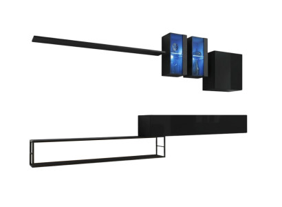 Ontwerper woonwand Zwart Modern Luxe TV-standaard Houten meubels Inrichting Garnituur
