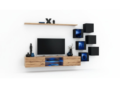 Wandmeubel Bruin Planken Dressoir Wandkast Luxe Nieuw TV-standaard Houten meubels