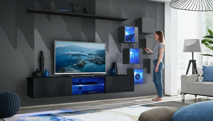 TV-stand Woonwand Dressoir Luxe set Modern Designerplanken Compleet