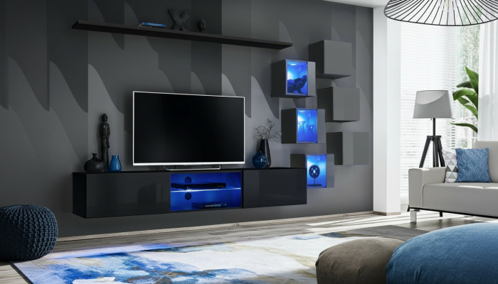 TV-stand Woonwand Dressoir Luxe set Modern Designerplanken Compleet