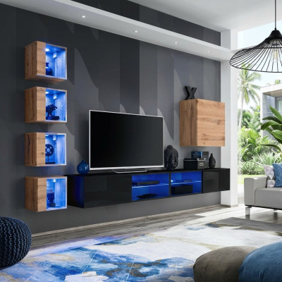 Moderne meubelontwerper woonwand inrichting luxe set nieuw wandkast