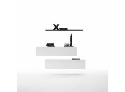 Moderne set woonkamer wandkast wandplank muurkast wit luxe inrichting ontwerper