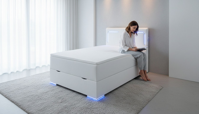 Slaapkamer Bed Gestoffeerd Meubilair Luxe Inrichting Nieuw Modern Ontwerp