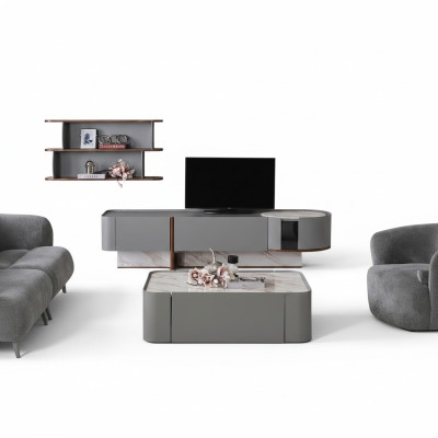 Woonkamer set hout interieur luxe woonkamer tv-standaard design wandplank