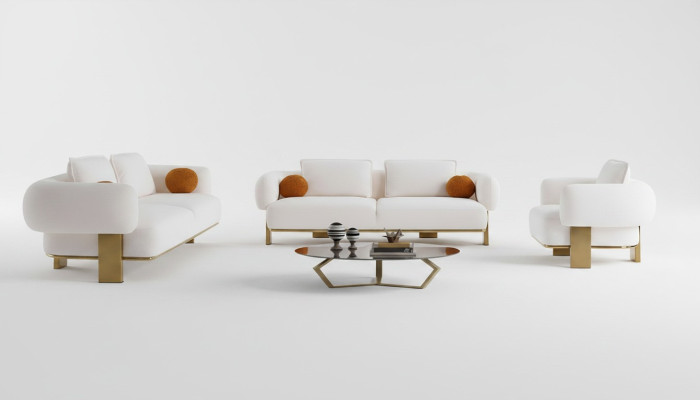 Sofaset 2x Driepersoons Zitkussenbankstel 3-delige Ontwerpbank Nieuwe Woonkamer