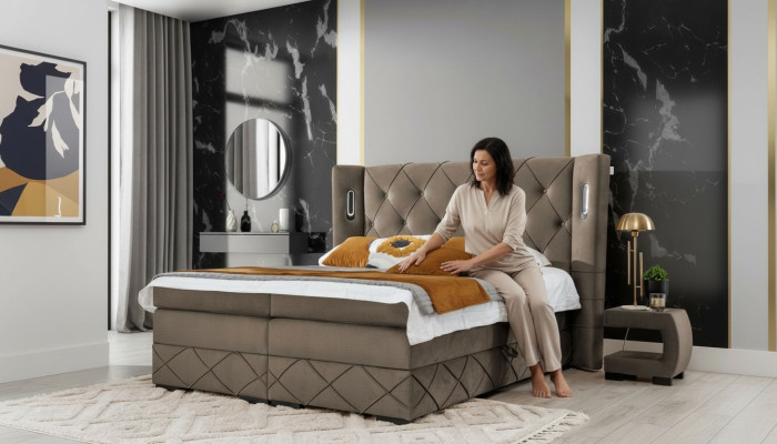 2x Nachtkastjes Slaapkamer Compleet 3-delig Luxe Bed Modern Inrichting Hout