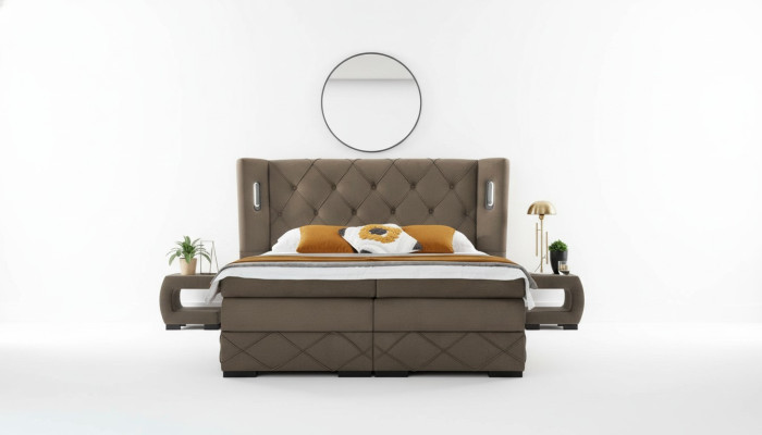 2x Nachtkastjes Slaapkamer Compleet 3-delig Luxe Bed Modern Inrichting Hout