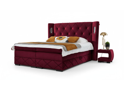 Ontwerp Slaapkamer Set 6-delig Compleet Bed Nachtkastje Hout Modern Bed met bekleding