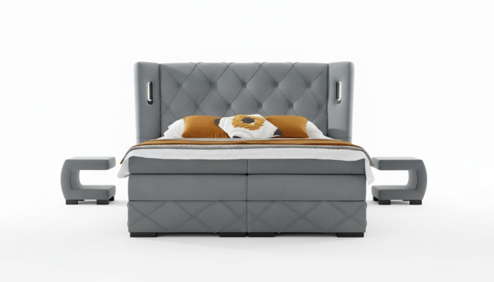 Slaapkamer set Bed 2x Nachtkastje Modern Compleet Luxe Meubels Hout Inrichting