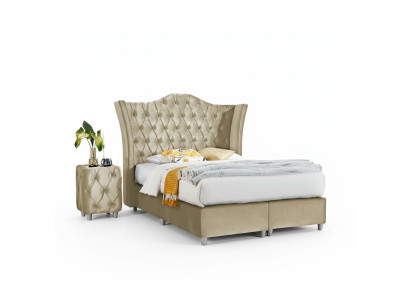 Luxe slaapkamer gestoffeerd bed 2x nachtkastjes bed 3-delige set design meubels