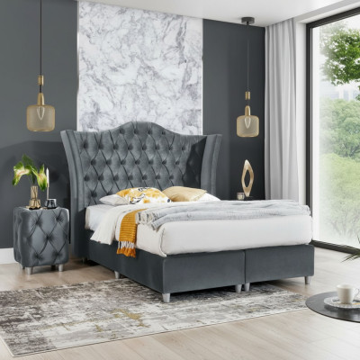 Ontwerpset slaapkamer Luxe bed 2x nachtkastje Hout Volledig nieuw