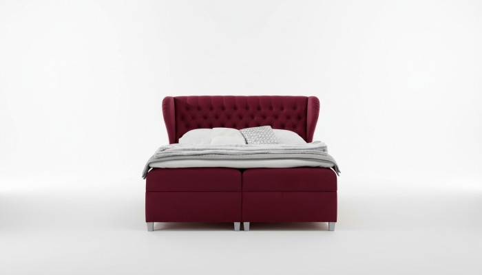 Luxe boxspringbed dubbele bedden houten inrichting gestoffeerd bed modern design