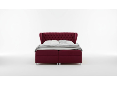 Luxe boxspringbed dubbele bedden houten inrichting gestoffeerd bed modern design