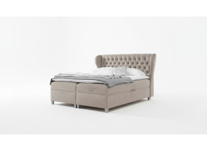 Luxe tweepersoonsbed Chesterfield slaapkamer inrichting gestoffeerd bed Modern meubilair