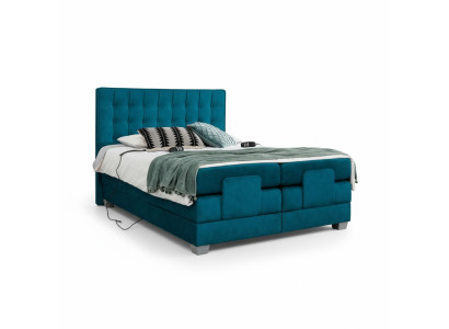 Slaapkamer Bed Gestoffeerd Bed Modern Blauw Tweepersoonsbed Ontwerp Textiel Luxe