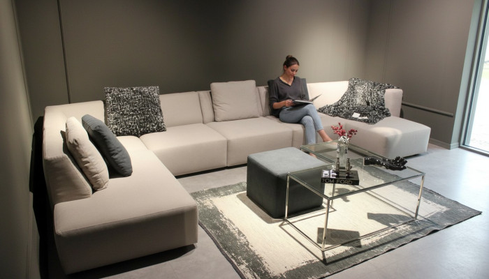 U-vormige bank Moderne hoekbank met salontafel gestoffeerde bank Woonkamer meubels