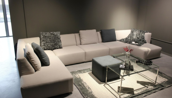 U-vormige bank Moderne hoekbank met salontafel gestoffeerde bank Woonkamer meubels