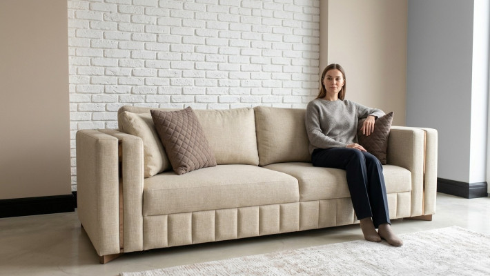 Woonkamerbank Driezits ontwerp Moderne inrichting Nieuwe meubels Textiel