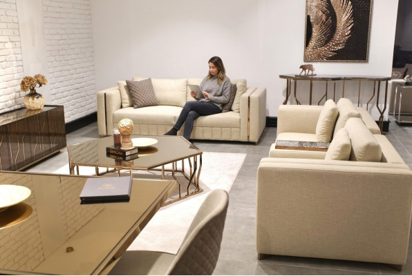 Woonkamerset Bankstel Tweezitter Modern Bankstel Driezitter Beklede meubels Salontafel  Woonkamerset Bankstel Tweezitter Modern Bankstel Driezitter Beklede meubels Salontafel