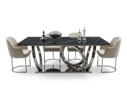 Moderne inrichtingsset Luxe meubels Eettafel Nieuw 4 stoelen Ontwerp dressoir