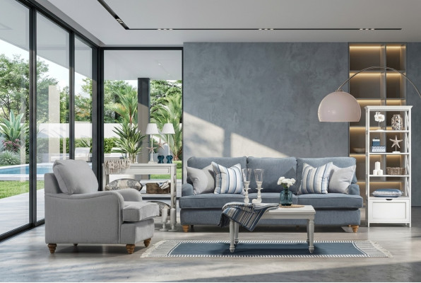 Sofaset 2-delig Woonkamer Inrichting Driepersoons Bank Luxe Fauteuil Nieuw