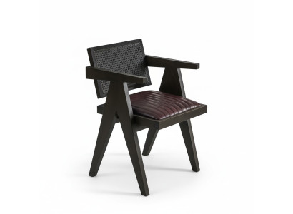 Houten stoel ontwerp Bruin Armstoel Eetkamermeubilair Zitplaats Inrichting Nieuw