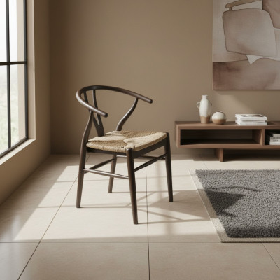 Bruine stoel meubilair zitplaats modern design eetkamer inrichting bekleding nieuw