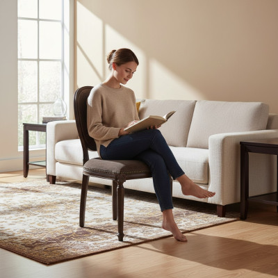 Designer luxe klassieke eetkamerstoel stoelen zitting gestoffeerde zitting hout