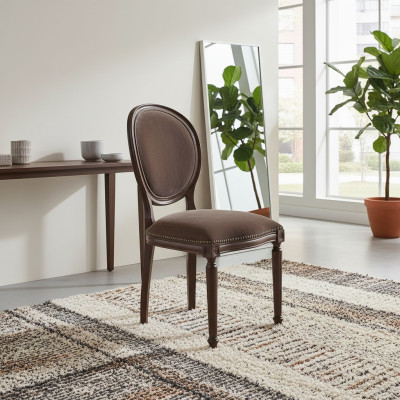 Designer luxe klassieke eetkamerstoel stoelen zitting gestoffeerde zitting hout