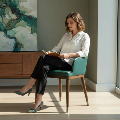 Luxe stoel met armleuningen, ontwerper eetkamer, nieuw, modern meubilair, gestoffeerde zitting