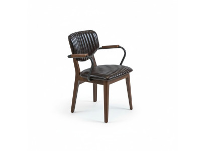 Luxe stoel met armleuningen Eetkamerstoel Meubels Gestoffeerde zitting Modern Inrichting.