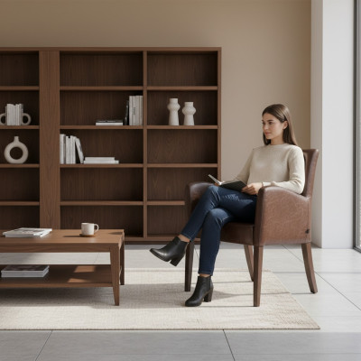 Ontwerp Loungestoel Eetkamer Gestoffeerde Stoel met Armleuningen Fauteuil Nieuw