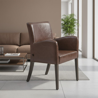 Ontwerp Loungestoel Eetkamer Gestoffeerde Stoel met Armleuningen Fauteuil Nieuw