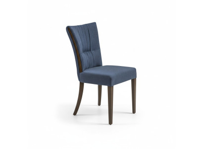 Moderne stoel blauw meubel ontwerper inrichting luxe eetkamer gestoffeerde zitting