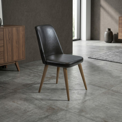 Luxe inrichting Nieuwe stoel bekleding Zwart meubels Ontwerpstoelestiek Eetkamer