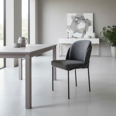 Luxe grijze eetkamerstoel bekledingstof meubels nieuw designstoelen