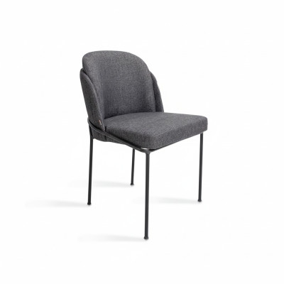 Luxe grijze eetkamerstoel bekledingstof meubels nieuw designstoelen