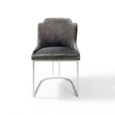 Moderne stoel Grijs Luxe Designer Meubels Eetkamerstoel Inrichting Beklede stoel
