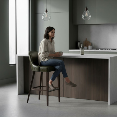 Kruk Barkruk Kruk Ontwerp Barkrukken Bekleding Lederen Eetkamerstoel